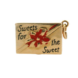 Vintage Mid-Century 14kt Yellow Gold Enamel Openable Box Chocolates Sweets Charm