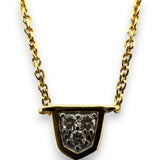 Kendra Scott Shannon Solid 14k Yellow Gold Collar Necklace with 5 Diamond Stations Adjustable Chain 16-18"