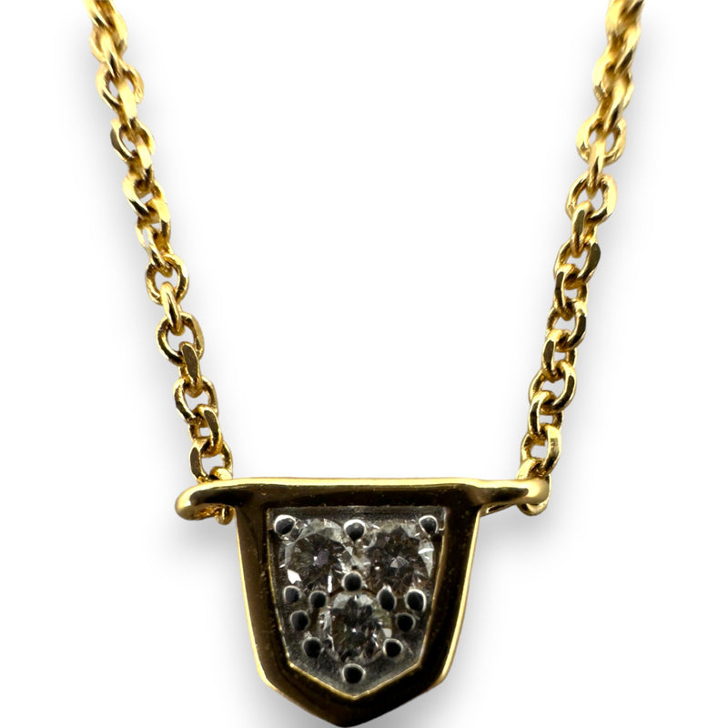 Kendra Scott Shannon Solid 14k Yellow Gold Collar Necklace with 5 Diamond Stations Adjustable Chain 16-18"