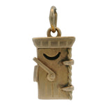 Vintage Solid 14kt Yellow Gold Outhouse Building Dangle Charm