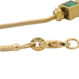 Vintage UnoAerre Italian Solid 14kt Yellow Gold 1.36ctw Marquise Diamond and Emerald 15" Collar Necklace
