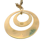 Corletto Italian 18kt Yellow Etched Gold and Sapphire Dangle Floral Double Circle Earrings
