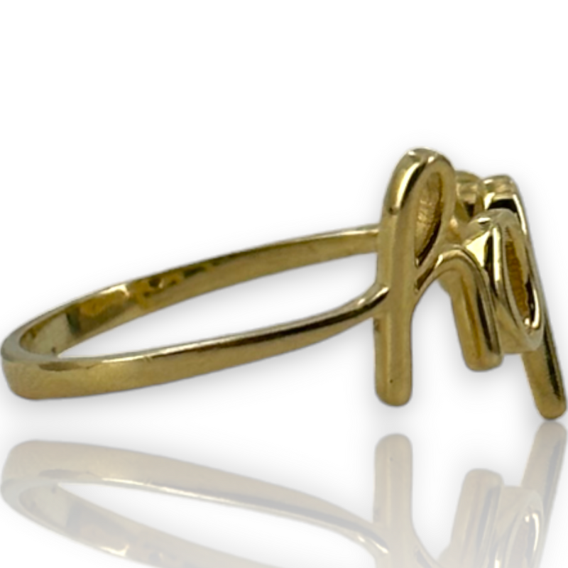 Expression Word Statement 14kt 585 Yellow Gold Hope Wire Ring Size 6