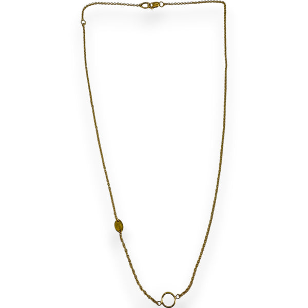 SMC Solid 14kt YG Adjustable 16-18" Chain with Center Jump Ring for Pendants and Charms