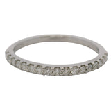 Solid 14kt White Gold and Diamond 2mm Stackable Wedding Band Ring Size 7