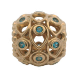 Pandora Rare Retired Solid 14kt Yellow Gold "Ocean's Treasures" Blue Topaz Charm
