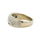 Solid 14kt White Gold Diagonal 0.55ctw Diamond Line Men's 9mm Ring Band Size 10