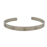 Cartier Solid 18kt White Gold LOVE Screw Cuff 7.5" Bracelet