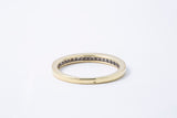Diamond Line 2mm Anniversary Band 14K 585 Yellow Gold Ring Size 7 1/4
