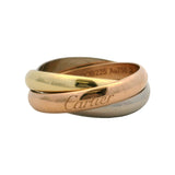 Cartier Solid 18kt Tri-Tone Gold Classic Model Trinity Rolling Ring Size 57 8