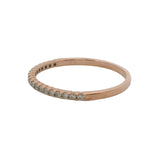10kt Rose Gold and Diamond Thin Line Stackable Band Ring Size 8