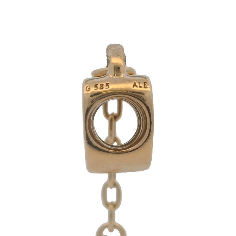 Pandora Retired Solid 14kt Yellow Gold Key To My Heart Lock and Key Slider Charm