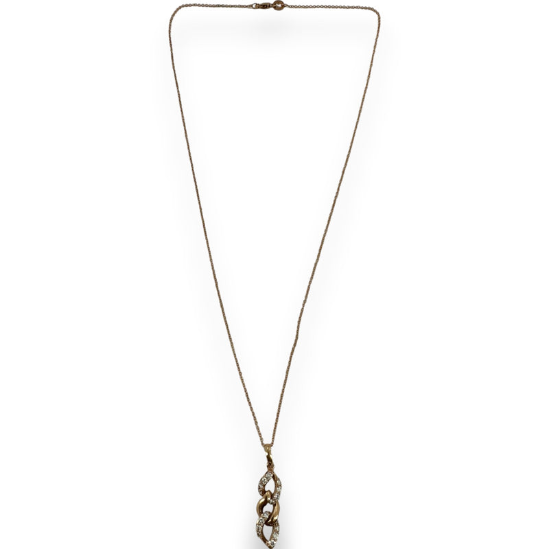 Le Vian 14kt Rose Gold 18" Necklace with Rose Gold and Diamond Curb Chain Drop Pendant