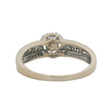 LeVian Solid 14kt White Gold and Champagne and White Diamond Engagement Ring Size 9