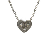 Tiffany & Co Solid 950 Platinum 3 Diamond 0.30ctw Sentimental Heart 16" Necklace