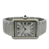 Tank Must De Cartier 4322 Small 29.5mm x 22mm White Dial Steel Quartz Watch
