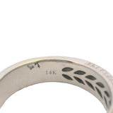 Neil Lane Solid 14kt White Gold 6.4mm Wide Men's Wedding Band with Diamond Sides Size 10