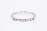 Blue Nile Diamond Line Channel Anniversary Band 18K 750 White Gold Ring Sz 7 3/4