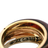 La Nouvelle Bague 18kt Gold 0.76ctw Diamond Red Enamel Crossover Bombe Ring Sz 7