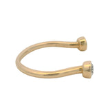Solid 14kt Yellow Gold Dual Diamond 0.30ctw Horseshoe Wrap "Floating" Diamonds Ring Size 4