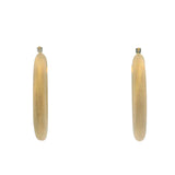 Vintage UnoAerre Solid 18kt Yellow Gold Florentine Texture 1.3" Hoop Earrings