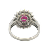 EFFY 14kt White Gold 1.75ct Ruby Multi-Cut Diamond Halo Statement Ring Size 9
