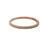 10kt Rose Gold and Diamond Thin Line Stackable Band Ring Size 8