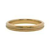 Vintage Tiffany & Co Solid 18kt Yellow Gold 3.4mm Thin Single Grooved Atlas Ring Size 9.25