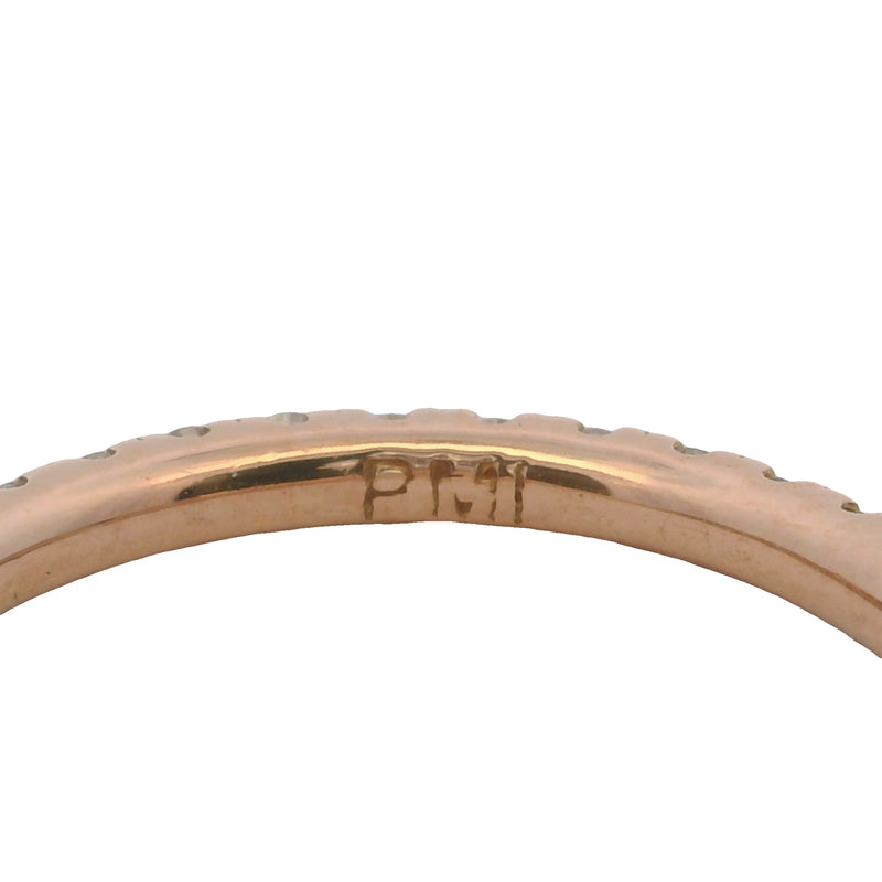 Solid 14kt Rose Gold and 0.34ctw Diamond Stackable Wedding Band Ring Size 5.75