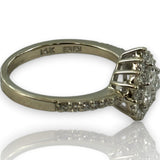 Classique By EFFY 14kt White Gold Round and Princess Cut Diamond Heart Ring Size 7