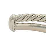 David Yurman Solid 925 Sterling Silver Crossover Two Row Cable Bracelet 6"