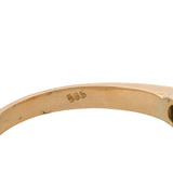 Vintage Solid 14kt Yellow Gold, 9mm Pearl, and 0.30ctw Diamond Cocktail Ring Size 6