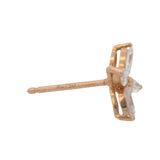 Solid 18kt Rose Gold and Marquise Diamond Flower Stud Single Earring