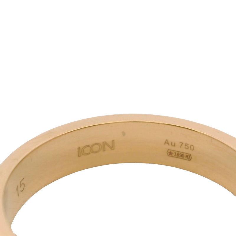 Gucci Solid 18kt Yellow Gold Icon Monogram Logo GG 4mm Band Ring Size 7
