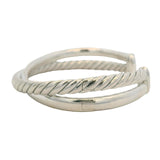 David Yurman Solid 925 Sterling Silver Crossover Two Row Cable Bracelet 6"