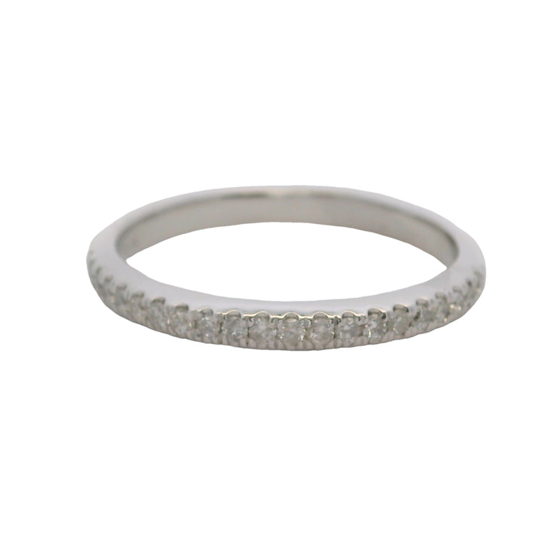 Harriet Kelsall 14kt White Gold and Diamond Half-Eternity Wedding Band Ring Size 6.75