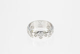 Gucci Logo 18k 750 White Gold Band Domed Ring Size 4.75