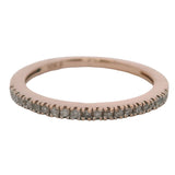 Solid Rose Gold 10kt and Diamond Thin 1.5mm Stackable Band Ring Size 5.5