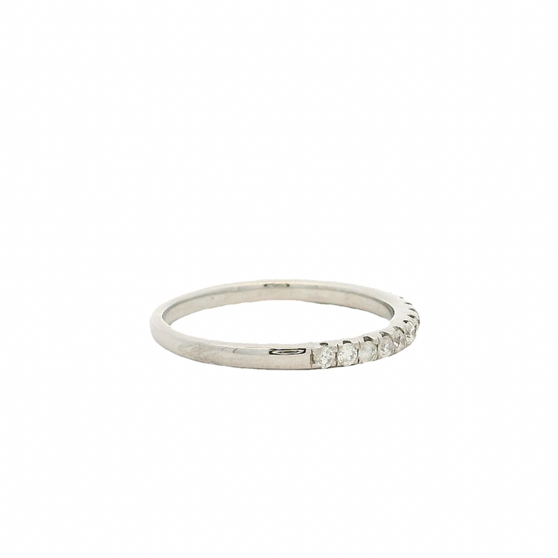 Harriet Kelsall Solid 14kt White Gold and 0.38ctw Diamond Half-Eternity Wedding Stackable Band Ring Size 6.5