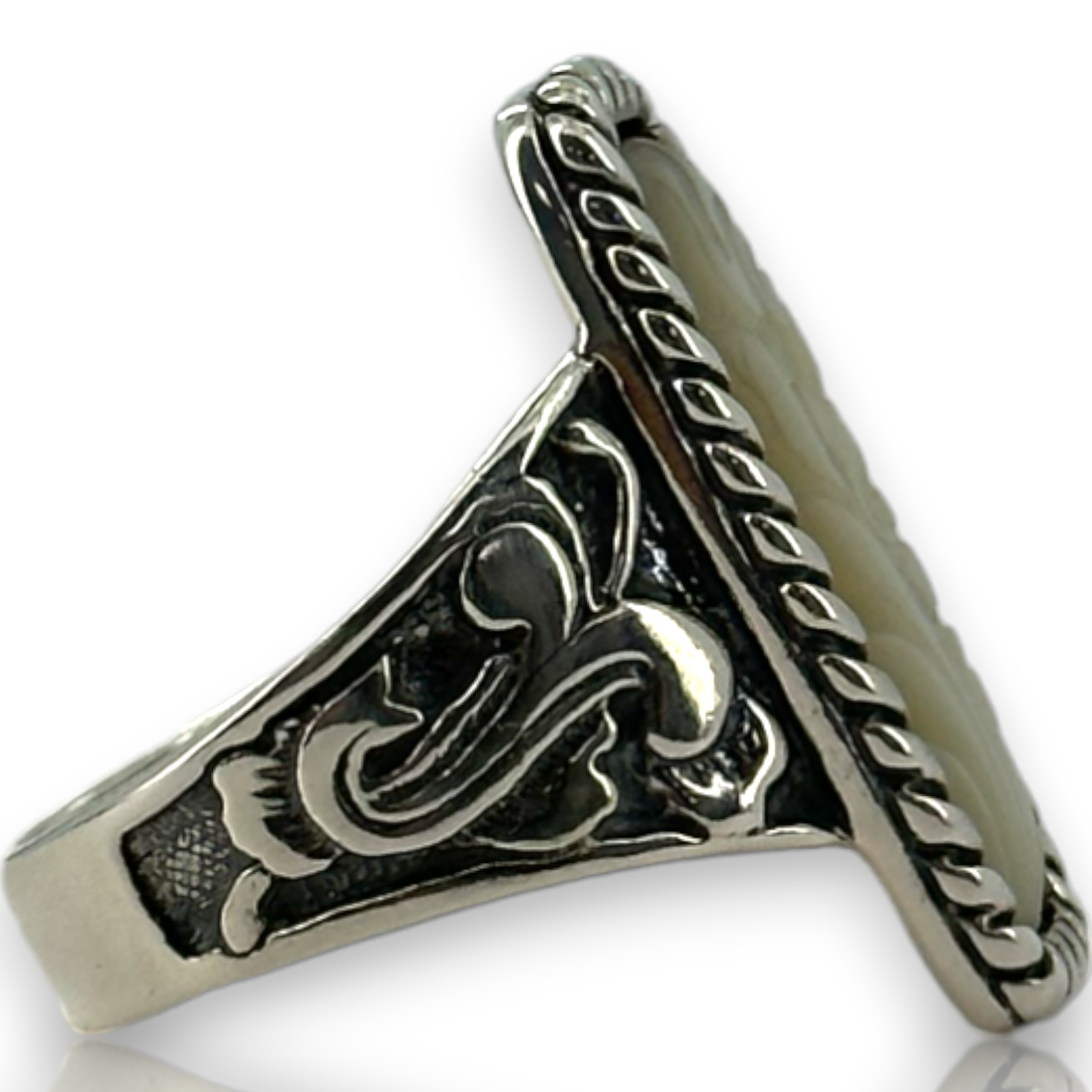 Carolyn Pollack 925 Sterling Silver Carved Floral Mother Of