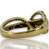 LeVian 14kt 585 Yellow Gold Chocolate Diamonds Ring Swirl Crossover Size 7