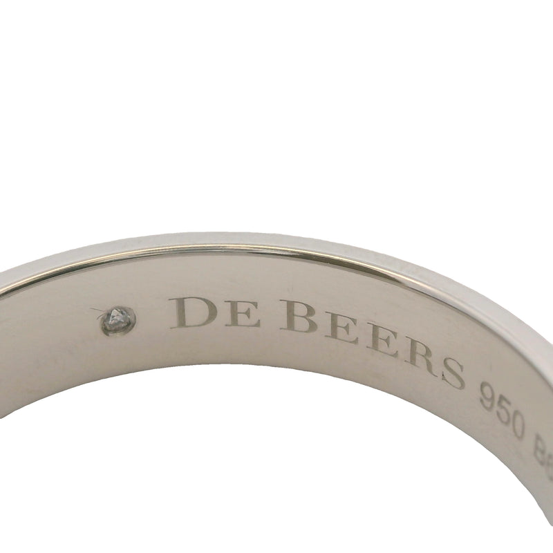 De Beers 950 Platinum DB Classic 5mm 10.5g Band With Hidden Diamond Size 11