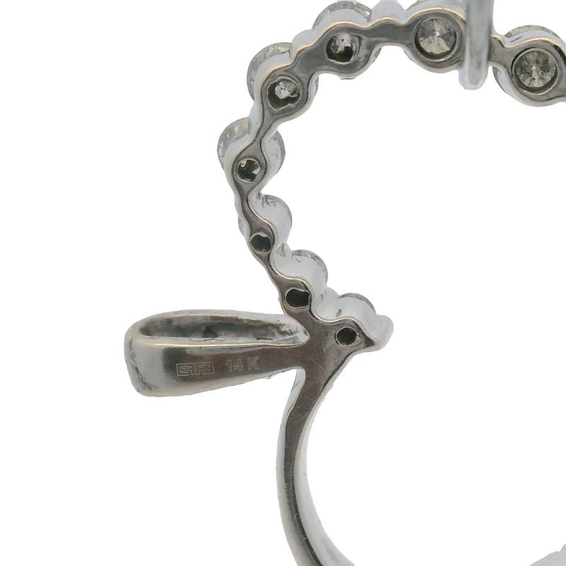 EFFY 14kt Solid White Gold and 1/2ctw Diamond Heart Pendant