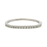 Solid 14kt White Gold and 0.11ctw Diamond Half-Eternity Thin Band Ring Size 7