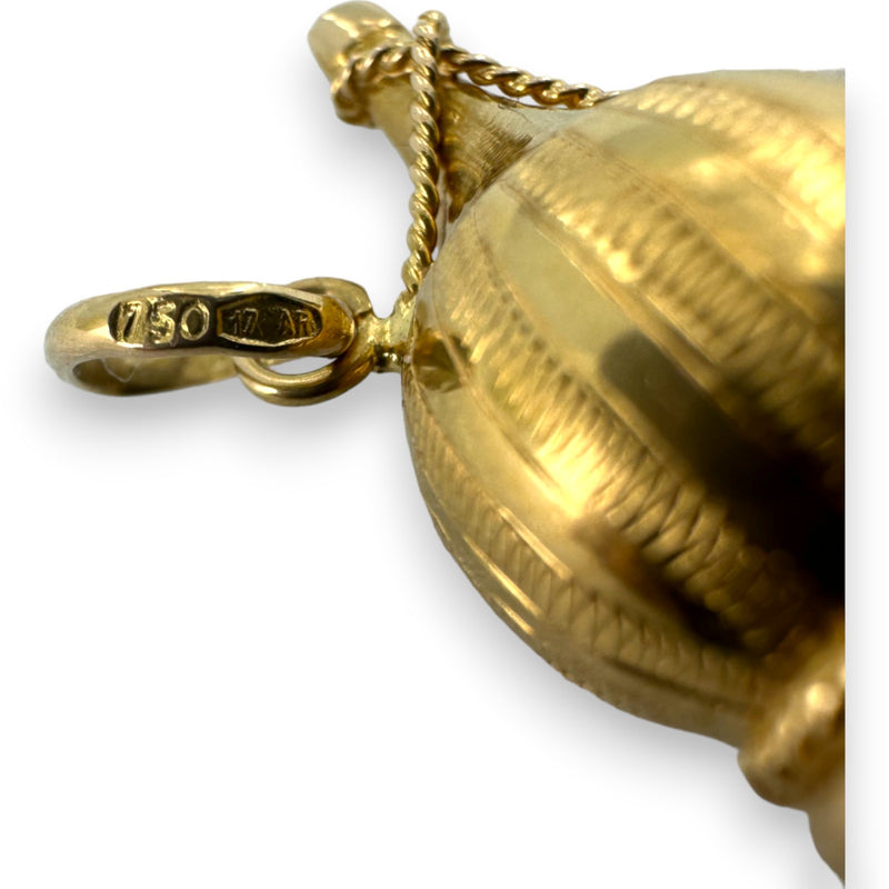 VintageChianti Wine Charm Made in Arezzo Pendant 18kt Yellow Gold Italian
