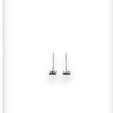 Kids 10kt Solid White Gold Diamond Small Everyday Stud Earrings