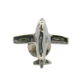 Vintage 925 Sterling Silver 3D Airplane Plane Single Cufflink