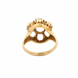 Vintage 14kt Yellow Gold Large Ceylon Moonstone Cluster Statement Ring Size 6.75