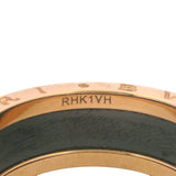 Bulgari Solid 18kt Rose Gold and Black Ceramic B.zero1Two-Band Spiral Ring Size 9