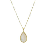 Ippolita 18k Yellow Gold Teardrop Pendant 18" Necklace Mother Of Pearl Quartz